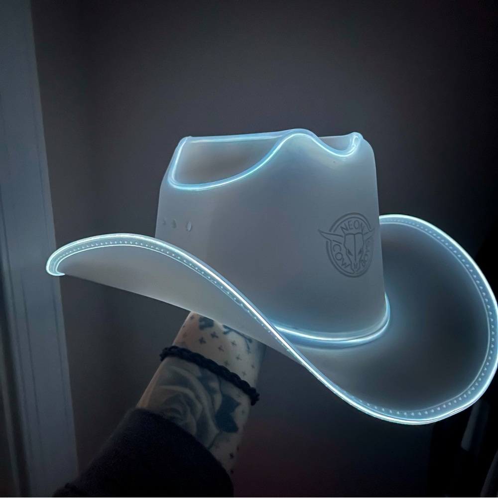 Neon cowboys LED hat
